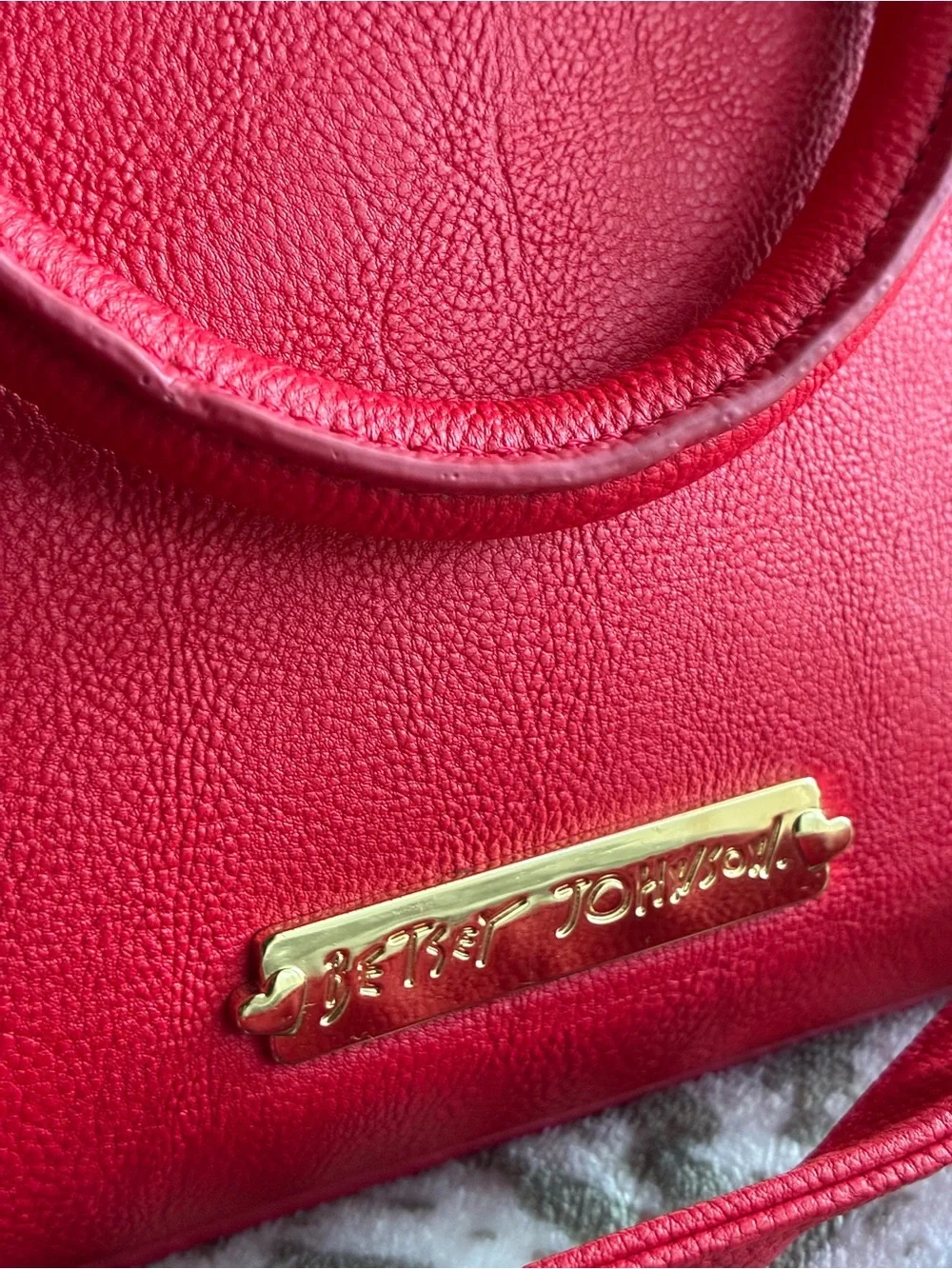Betsey Johnson Red Bow Studded Satchel